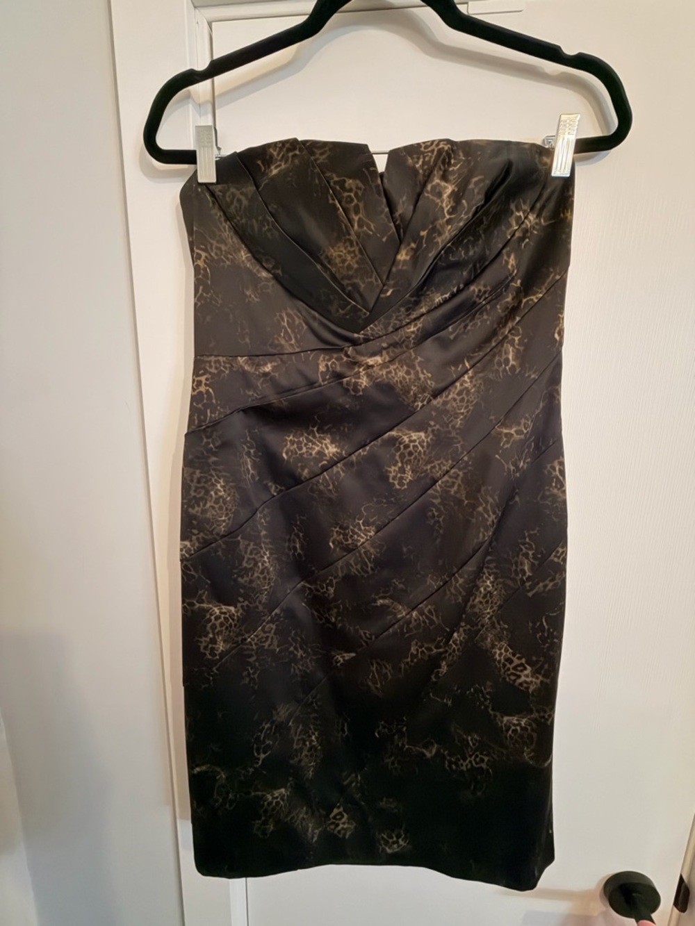 Strapless Animal Print Cocktail Dress